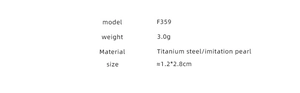 Detailed specifications of paperclip pearl earrings in 18K gold plated titanium steel