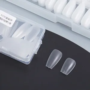 Professional Matte Press On Nails Short Coffin Shape Ultra Thin Traceless Frosted False Nails For Manicure Extension