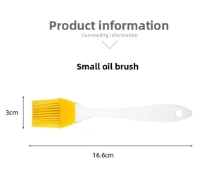 Detailed size specifications of a small silicone oil brush measuring 16.6cm in length