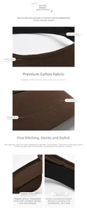 Detail of brown cotton sun visor showing neat stitching and adjustable strap texture