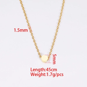 Collana minimalista in acciaio dorato con ciondolo a perla 5mm e catena da 45cm