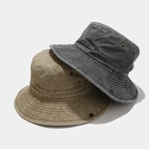 Outdoor vintage cotton sun hats with reinforced stitching and breathable metal vents