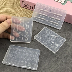 3D Silicone Mold For Nail Art DIY Butterfly Key Button Lace Pattern Transparent Crafting Tool Fondant Cake Decoration