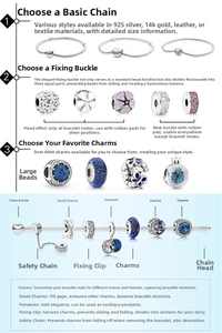 Detailed guide showing DIY silver owl charm bracelet assembly steps and parts