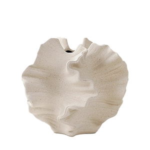 European white ceramic vase with textured matte finish for home decor and dried flowers
