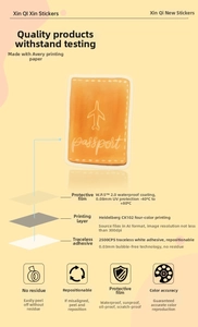 Detail showing the waterproof UV protective film and adhesive layers of summer beach stickers