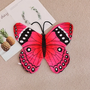 Pink butterfly plush pillow shell with realistic wing patterns and soft black feelers