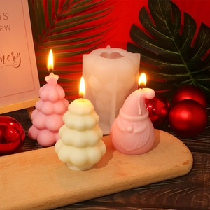 Kerst Siliconen Kaarsvorm Sneeuwpop Boom Figuur Vormen Voor DIY Handgemaakte Zeep Aroma Wax Maken Vakantie Decor