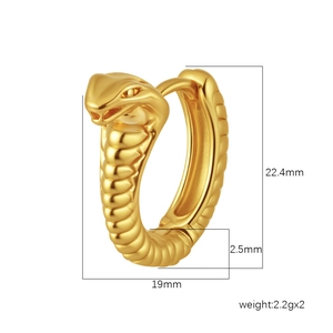 Orecchini a C in acciaio inossidabile 18k con motivo a serpente e dettagli di 22,4mm