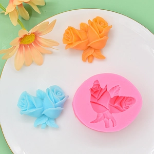 Rose flower liquid silicone fondant mold for DIY cake decorating and clay crafts