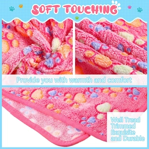 Detailed view of pink coral fleece pet blanket featuring soft texture and durable stitching