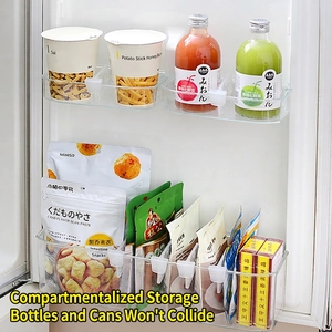 Retractable refrigerator drawer organizers for vertical side door shelf storage