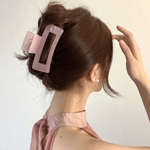 Rectangular Hollow Hair Claw Clip Large Acrylic Geometric Shark Clip Minimalist Elegant Styling Accessories For Women Girls