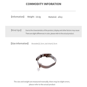 Detailed size and material guide for star charm alloy bracelet with buckle