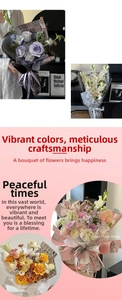 Various floral bouquets in premium Korean style paper wrapping with layered ribbons