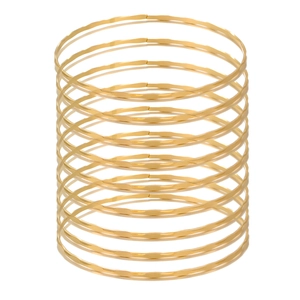 Minimalist layered gold bangles with hammered texture and geometric wave pattern