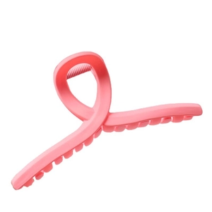 Morandi pink matte hair claw clip with cross-twisted design and large grip
