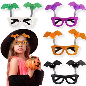 Halloween Fledermausflügel Party Brillen Glitzer Neuheit Augenmode Mit Flauschigen Bällen Für Maskerade Cosplay Kostüm Party Dekorationen