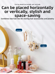 L-shaped acrylic wall hooks for headband storage with seamless adhesive mounting