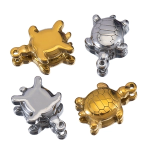 Stainless steel sea turtle pendants in gold and silver finish for DIY jewelry