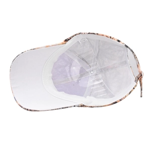 Detail view of cotton inner lining and sweatband of the rhinestone baseball cap