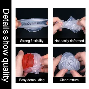 Rose flower silicone mold with high flexibility and clear texture for DIY resin casting