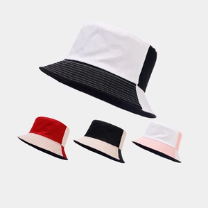 Chapeau Bob Coton Toile Couleur Bloc Épissage Protection Solaire Respirant Décontracté Extérieur Pour Hommes Femmes