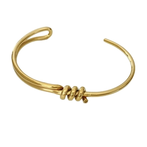 Bracelet jonc minimaliste doré à nœud en acier inoxydable de qualité supérieure, design ouvert