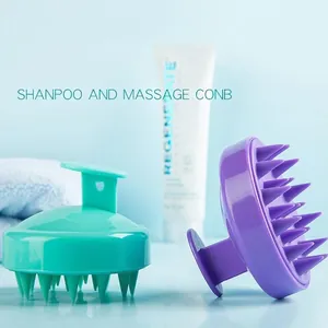 Silicone Scalp Massage Brush Shampoo Brush Soft Bristles Hair Scrubber For Deep Cleaning Head Massager Tool Ergonomic Handle Manual