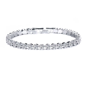 Elegantes Armband mit österreichischen Kristallen, versilbert mit sicherem Verschluss
