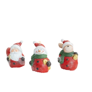 Christmas ceramic Santa Claus and snowman figurines for festive desktop holiday decor