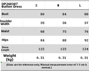Size chart detail for French V-neck sleeveless knit bodycon midi dress with button decor