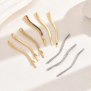 Fermagli Per Capelli A Forma Di S Ondulati Strass Lega Metallo Forcine Minimaliste Per Donna Accessorio Frangia