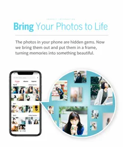 Visualisierung des Fotodruck-Services mit lebendigen Lifestyle-Bildern auf dem Display