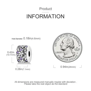 Detailed size specifications for flower bead charms with diameter and height measurements