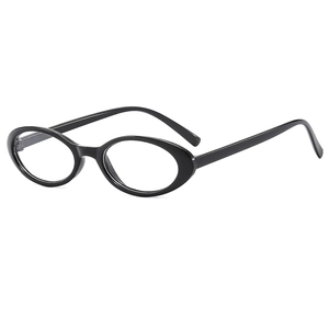 Vintage oval black glasses frames with polished finish for a classic minimalist retro look