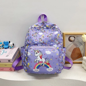 Kids Backpack Waterproof Nylon Cartoon Unicorn Dinosaur Print Lightweight Schoolbag For Kindergarten Toddler Girls Boys