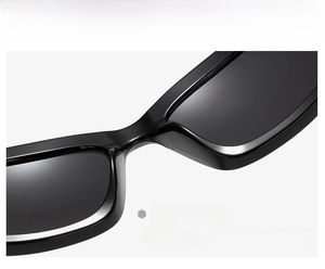 Macro shot of integrated nose support on futuristic black punk sunglasses for comfort