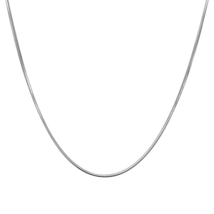 Polished silver stainless steel snake bone chain necklace for women in minimalist style