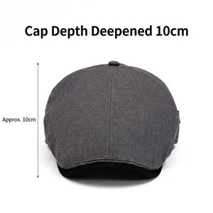 Men's dark grey ivy cap with waffle texture and 10cm deep fit for summer comfort