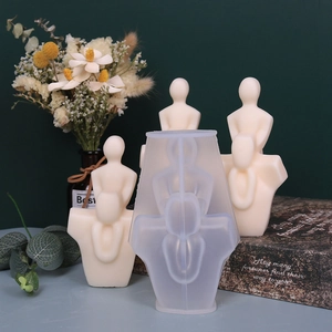 Abstract minimalist human body candle silicone mold for DIY handmade plaster crafts