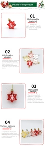 Detailed view of star-shaped Christmas ornaments with tree patterns and hanging loops