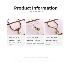 Detailed specs for woven rocking horse necklaces with cord and pearl chain options