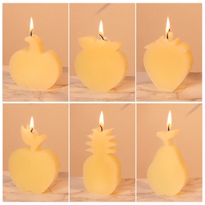 DIY fruit shaped silicone molds for scented candles including apple strawberry pineapple