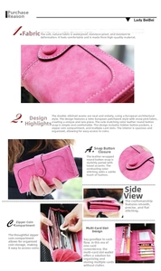 Detalle de billetera de cuero rosa mate con ranuras para tarjetas y compartimento