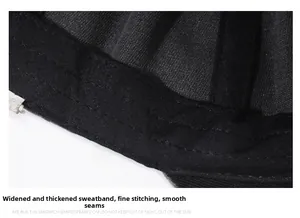 Macro view of wide thickened sweatband and neat stitching on washed cotton baseball cap