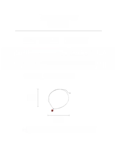 Detailed size chart for red heart pendant necklace with dimensions and material specs