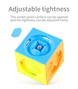 Detail showing the adjustable tightness screw inside the 3x3 magic cube core
