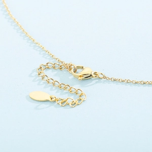Golden lobster clasp and extension chain for elegant stainless steel jewelry set