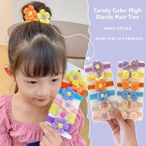 Elatici per capelli colorati ad alta elasticità per bambini, accessori floreali carini.